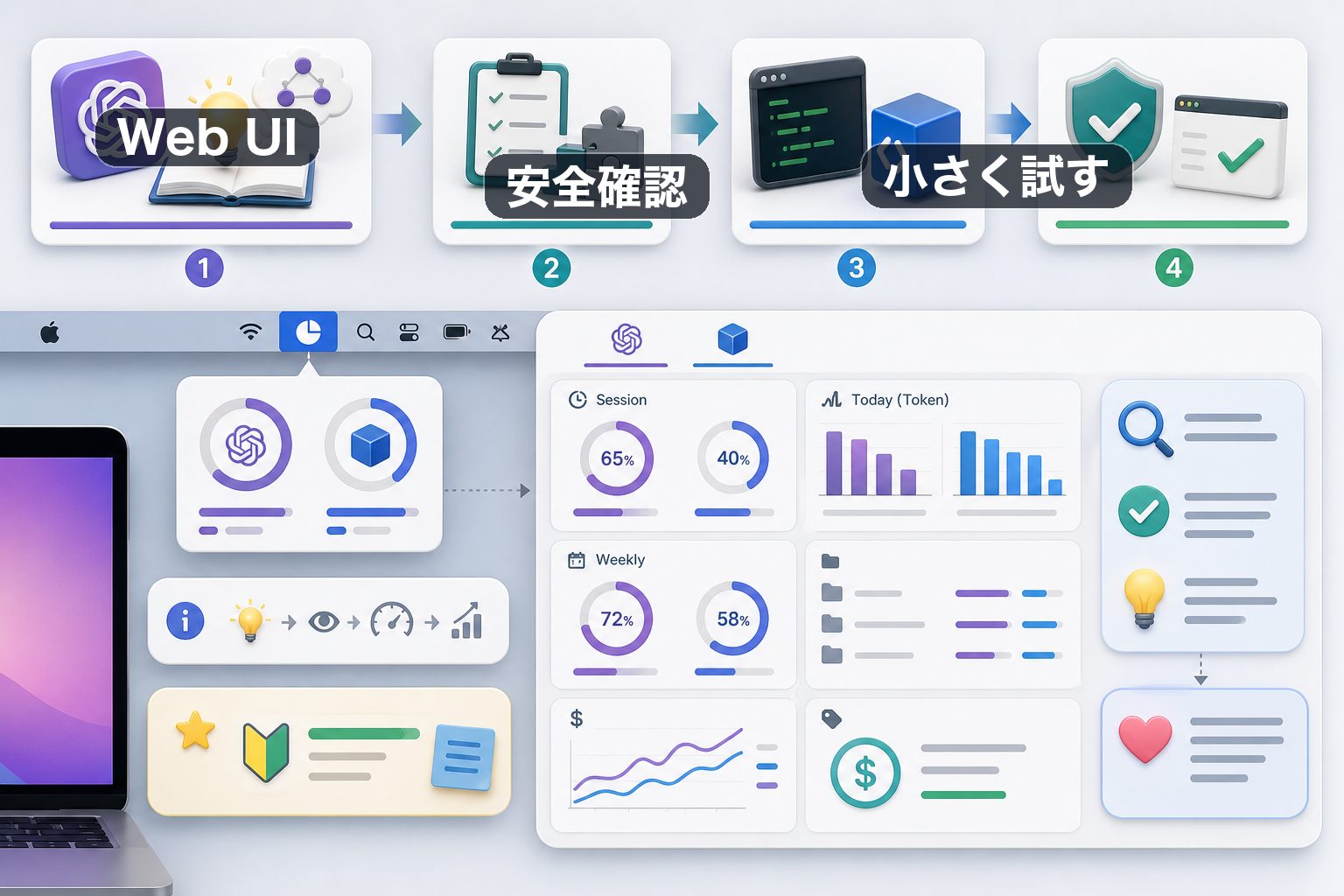 usageで見られる主な情報のイメージ