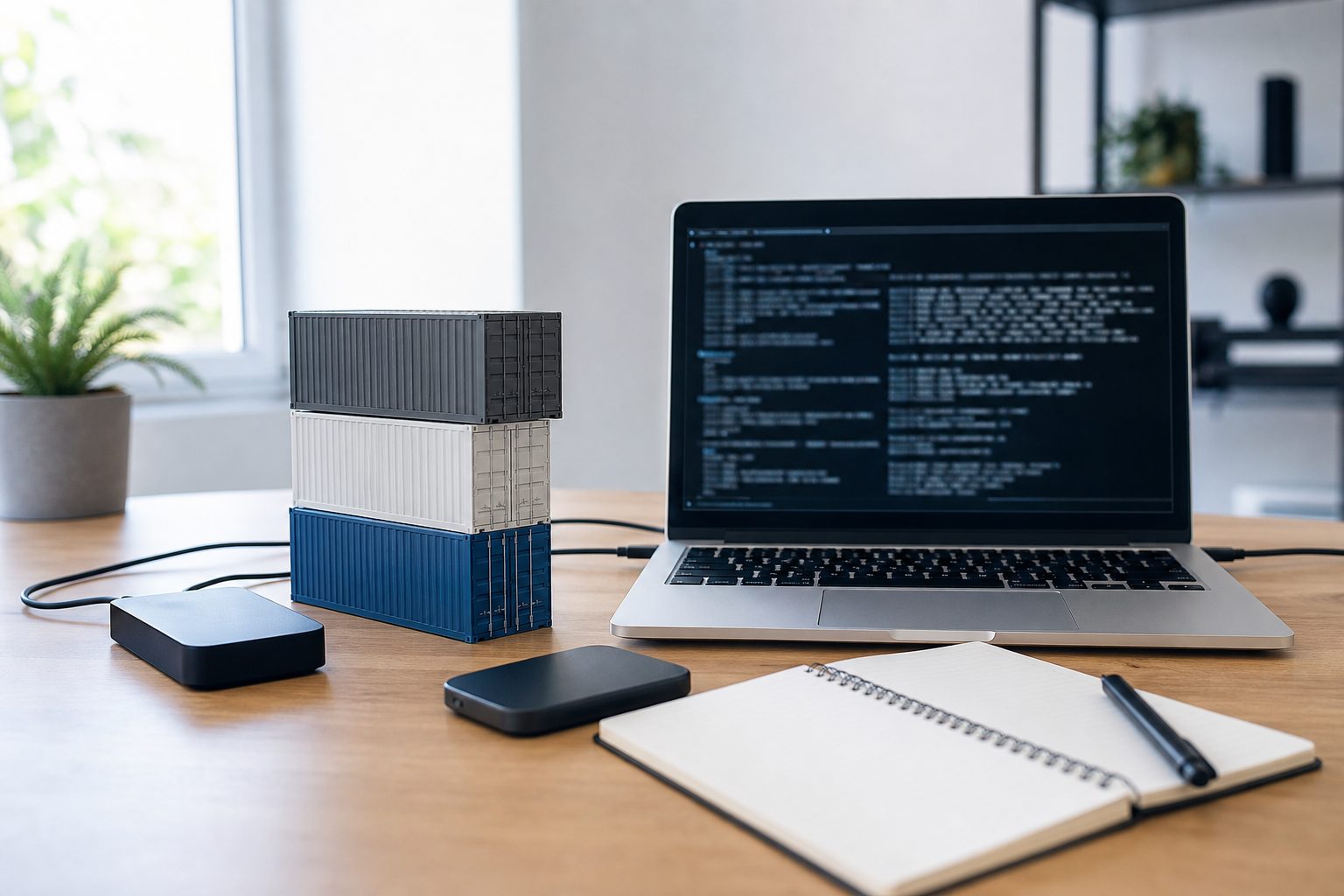 導入環境とDocker利用のポイントのイメージ